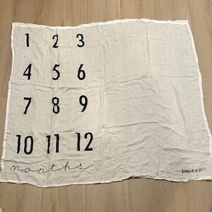 White Milestone Blanket with Black Numbers